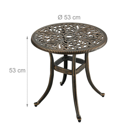 Masă bistro cu orificiu pentru parasolar – aluminiu turnat
