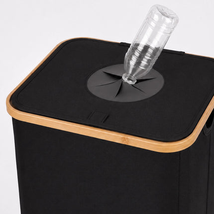 Recipient negru pentru colectarea sticlelor de 100 l cu sac detașabil