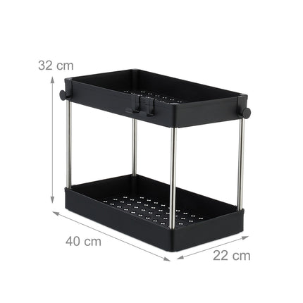 Rafturi de bază negre, set de 2 - Organizatoare de bucătărie