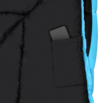 Sac de dormit negru-albastru, ușor, compact