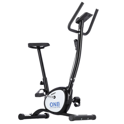 Bicicleta de exercitii neagra, rezistenta reglabila, utilizare in interior