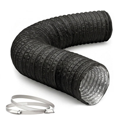 Black Flexible Exhaust Hose, 5m x 75mm, PVC & Aluminium