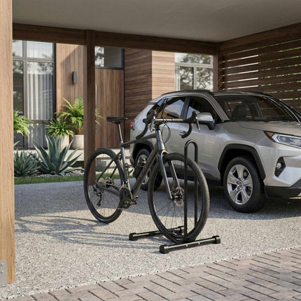 Black Floor Bike Stand, Fits 26–29" Wheels