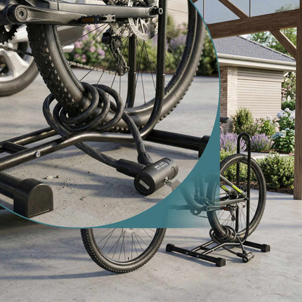 Black Floor Bike Stand, Fits 26–29" Wheels