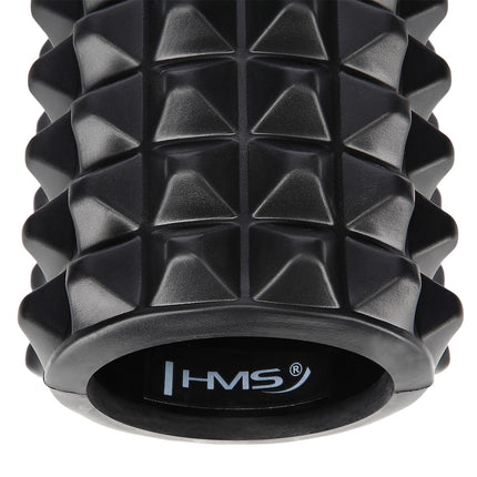 Black Foam Roller, High-Density, 33 cm