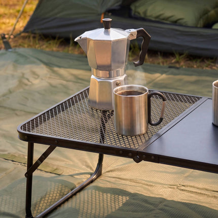 Masă de camping pliabilă neagră – ușoară, compactă, 60x40 cm