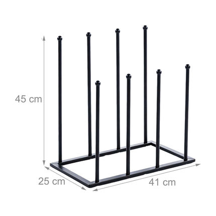 Suport pentru cizme din fier negru pentru 4 perechi, 45x41x25 cm