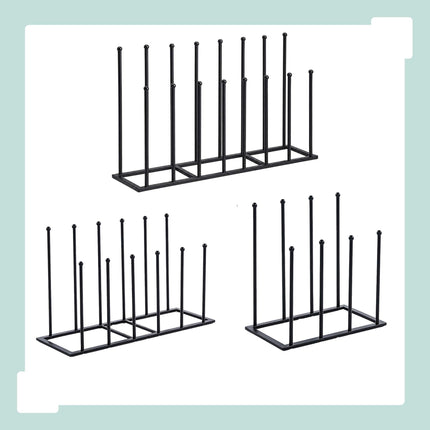 Suport pentru cizme din fier negru pentru 4 perechi, 45x41x25 cm