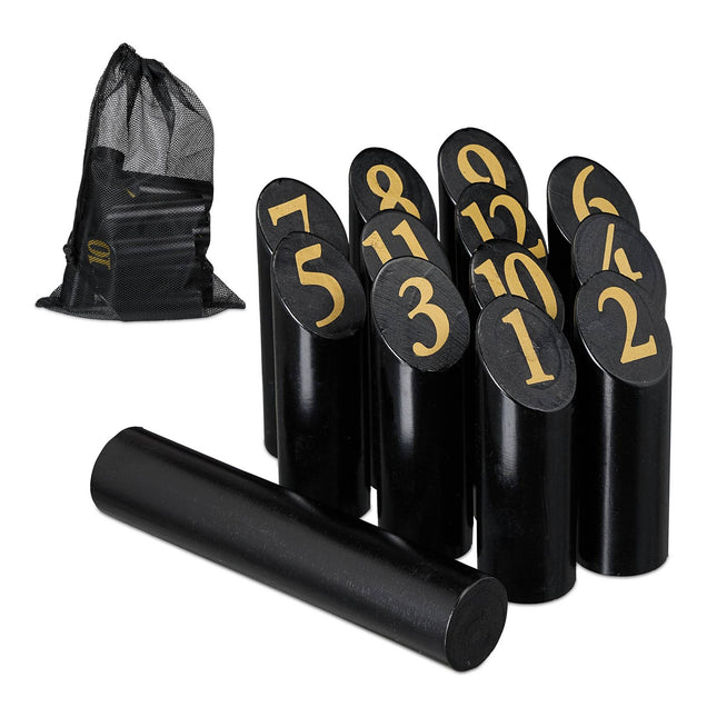 Black Kubb game with bag