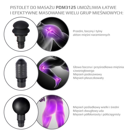 Pistol de masaj negru, masaj portabil pentru țesuturi profunde