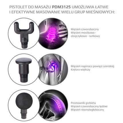 Pistol de masaj negru, masaj portabil pentru țesuturi profunde