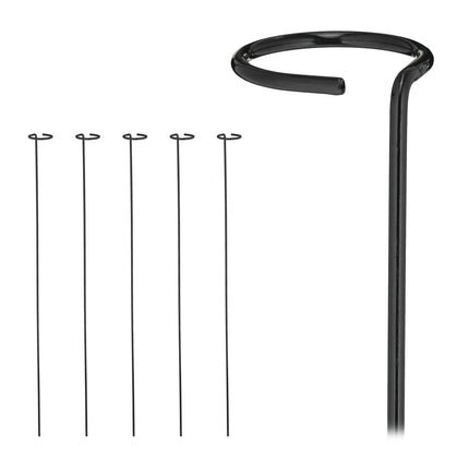 Suporturi pentru plante din metal negru, set de 6, 80 cm