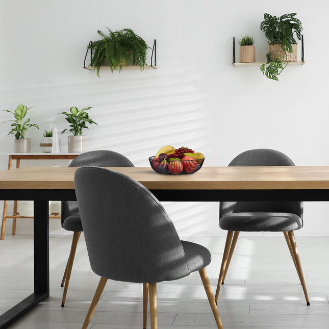 Fructeier din sârmă metalică neagră - Design mare, rotund