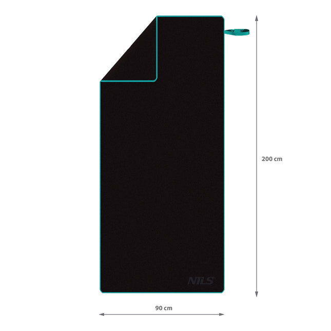 Prosop negru din microfibra, 200x90 cm