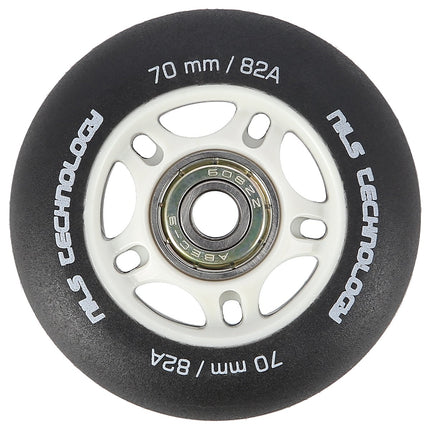 Set roți negru PU 70x24 82A și rulmenți ABEC-9