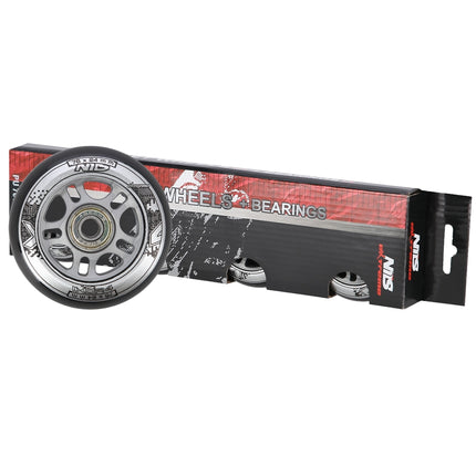 Set roți negru PU 76x24 82A și rulmenți ABEC-9