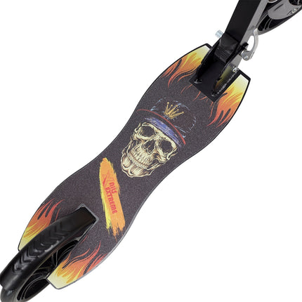 Trotinet negru din PU, roți de 205 mm, design pliabil