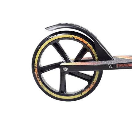 Trotinet negru din PU, roți de 205 mm, design pliabil
