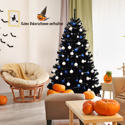 Pom de Crăciun Halloween PVC Negru, 180 cm, Pliabil