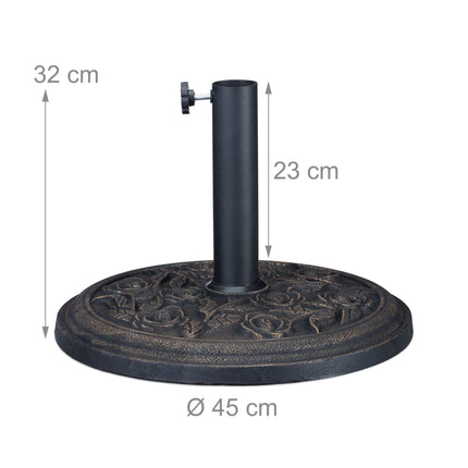 Suport de umbrelă negru cu model de trandafiri