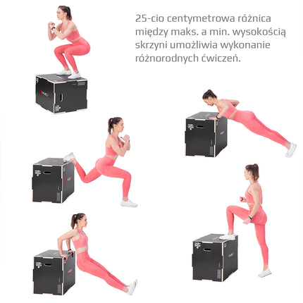 Cutie pliometrică neagră pentru exerciții pentru piept