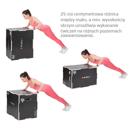 Cutie pliometrică neagră pentru exerciții pentru piept