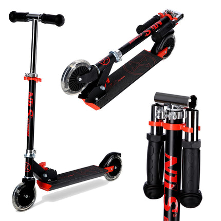 Trotineta negru-roșu, 120L, design durabil