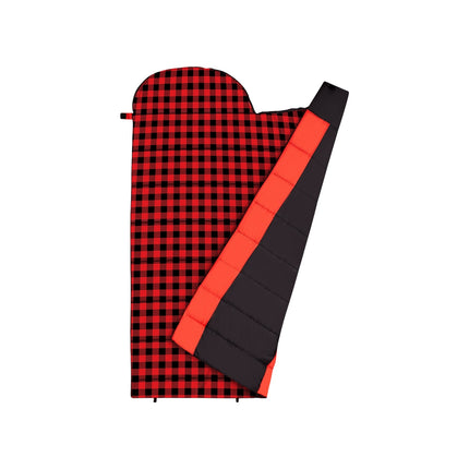 Sac de dormit negru-roșu, compact, ușor