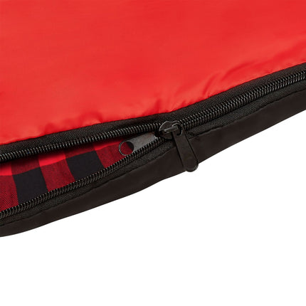 Sac de dormit negru-roșu, compact, ușor