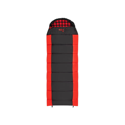 Sac de dormit negru-roșu, compact, ușor