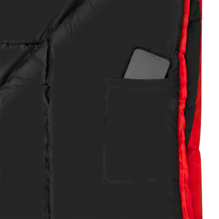 Sac de dormit negru-rosu, usor, compact