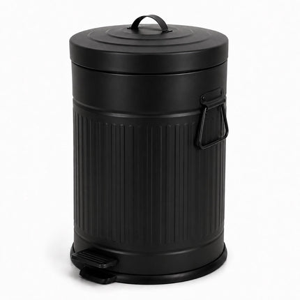 Coș de gunoi cu pedală Retro negru, capacitate 20 l, capac cu închidere silențioasă
