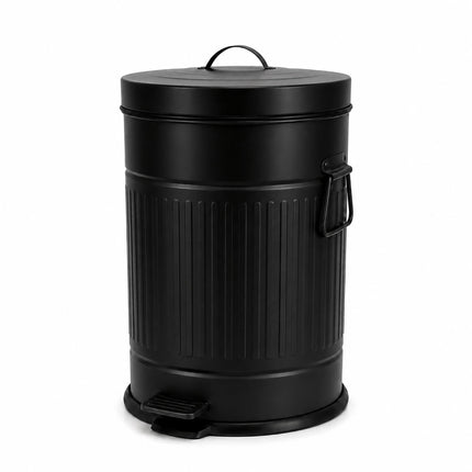 Coș de gunoi cu pedală Retro negru, capacitate 20 l, capac cu închidere silențioasă