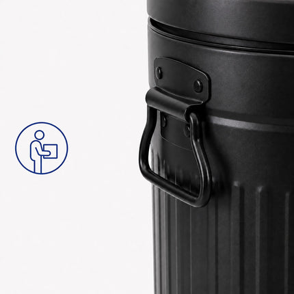 Coș de gunoi cu pedală Retro negru, capacitate 20 l, capac cu închidere silențioasă