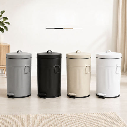 Coș de gunoi cu pedală Retro negru, capacitate 20 l, capac cu închidere silențioasă