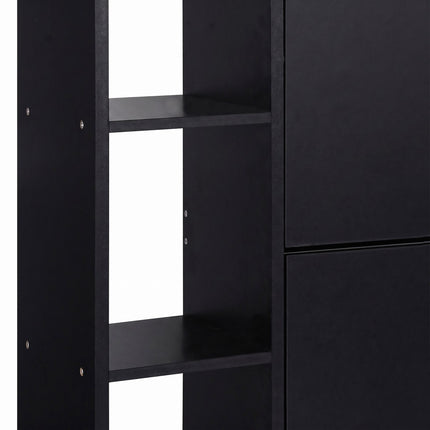 Dulap de pantofi negru cu 2 clapete – Depozitare compactă pentru hol