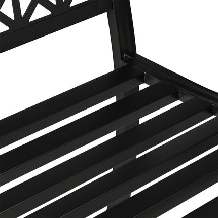 Bancă de grădină din oțel negru - Design geometric