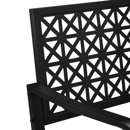 Bancă de grădină din oțel negru - Design geometric