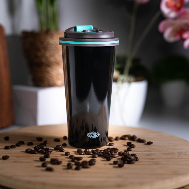 Cupă termică neagră, 18 oz, oțel inoxidabil izolat
