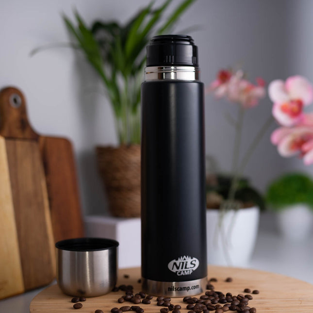 Thermos negru, oțel inoxidabil, 500 ml