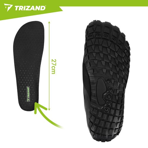 Pantofi de apă negri, mărimea 42, talpă antiderapantă de 5 mm