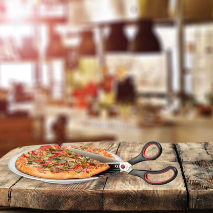 Tăiător de pizza negru și roșu cu dispozitiv de ridicare