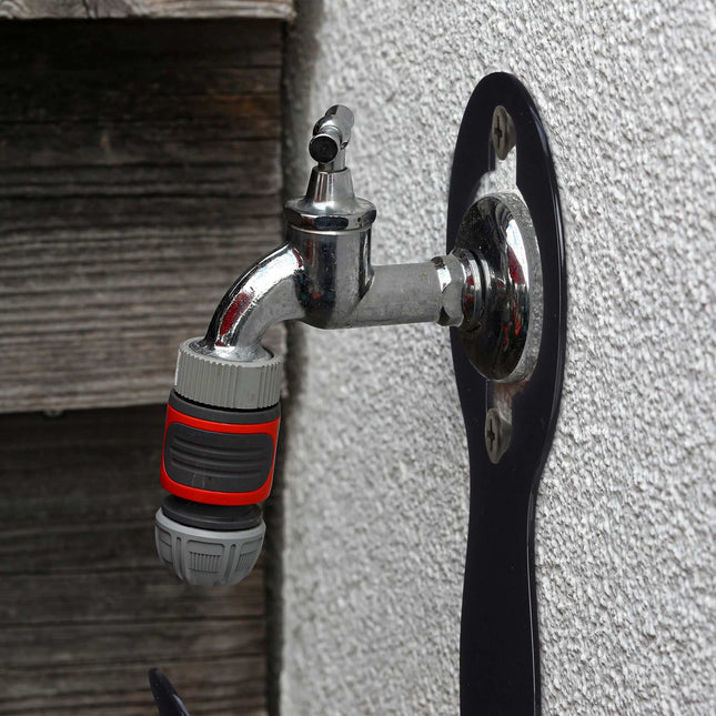 Set de 2 suporturi negre pentru furtun