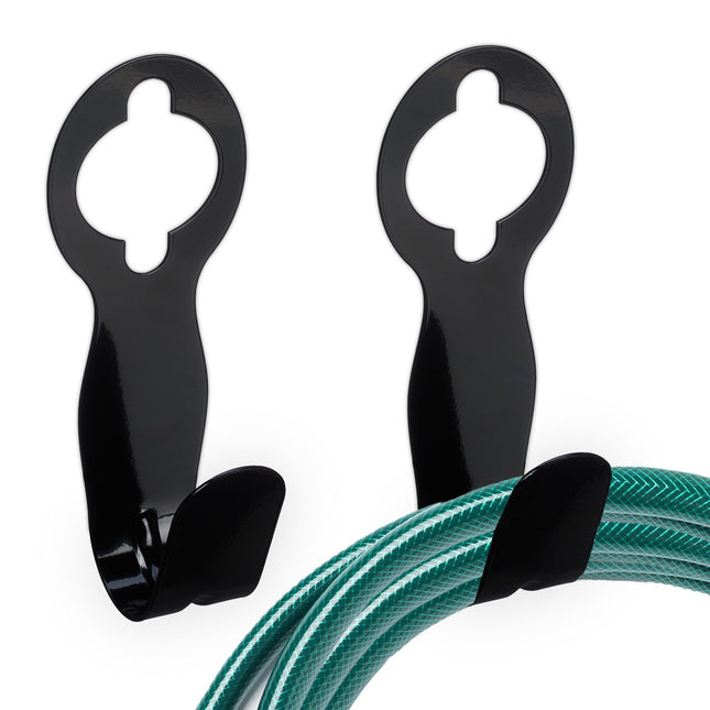 Set de 2 suporturi negre pentru furtun