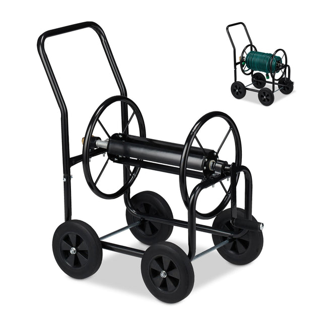 Tambur de furtun din metal negru