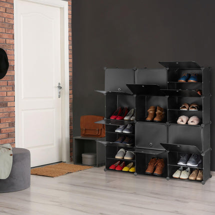 Pantofi negru cu 24 de compartimente