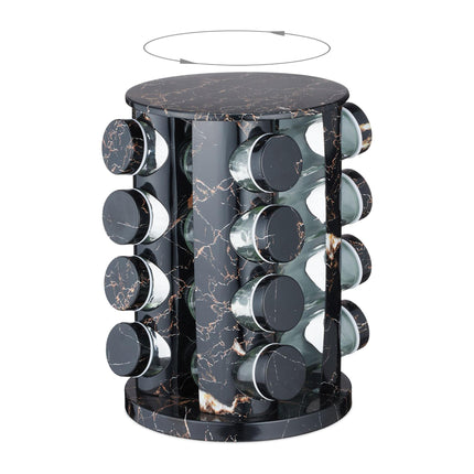 Carusel de condimente negre cu design din marmură