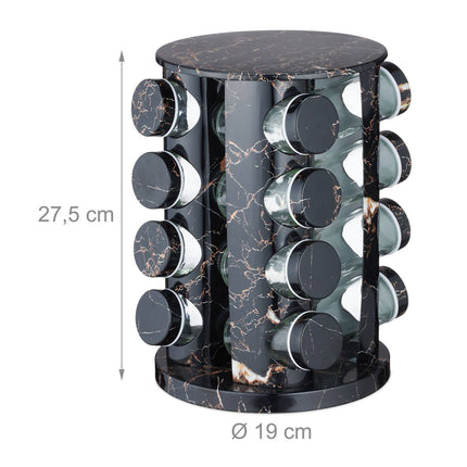 Carusel de condimente negre cu design din marmură