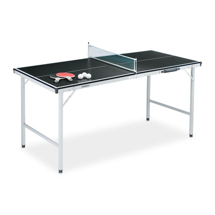 Masa de tenis de masa neagra cu accesorii