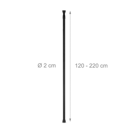 Tijă telescopică neagră din oțel inoxidabil